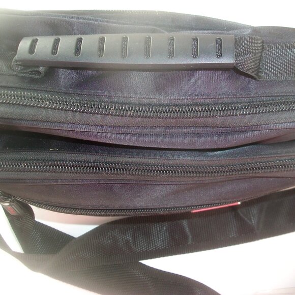 Black Nylon Multi-Compartment Convertible Crossbody Bag NOT PRADA LINEA ROSSA - Picture 11 of 12